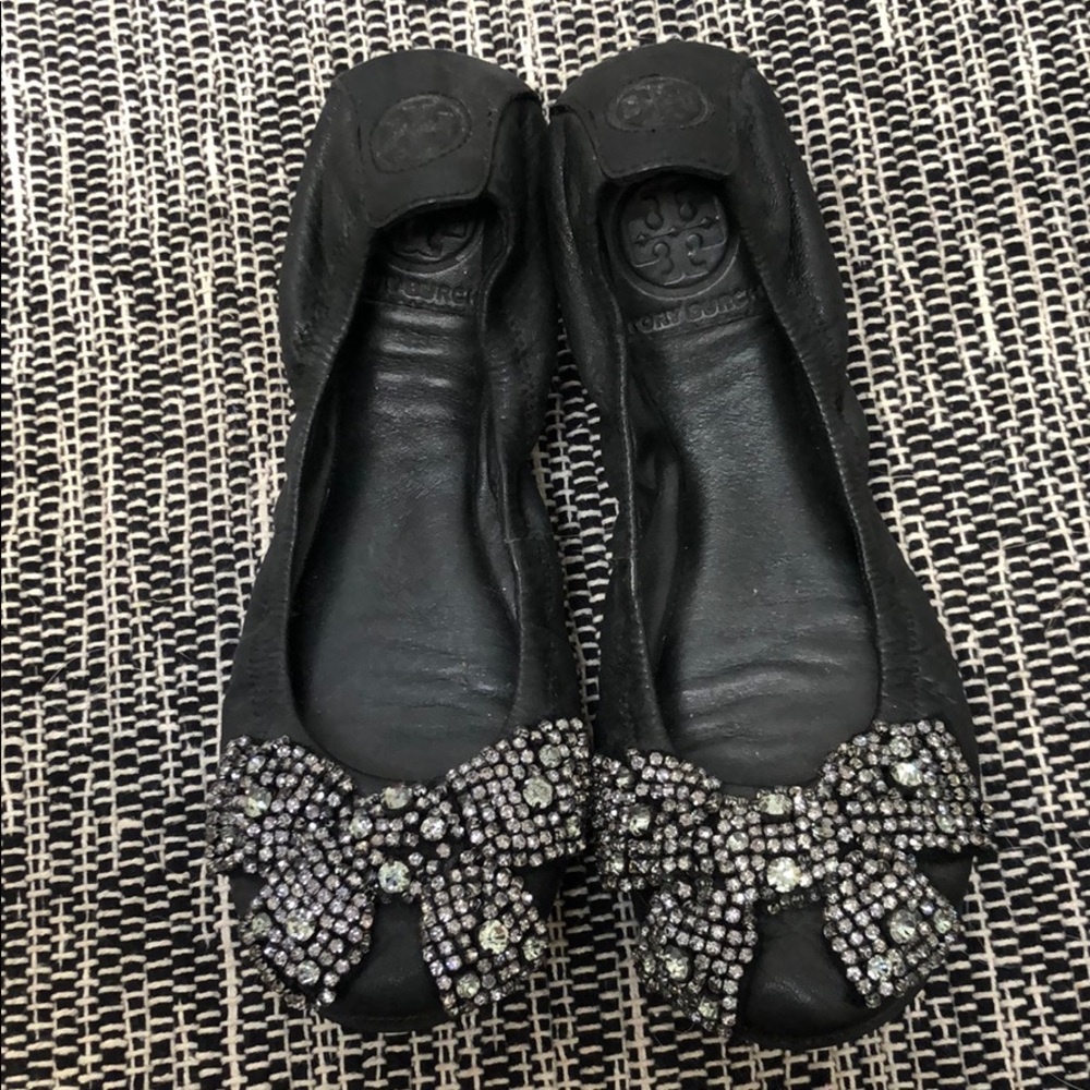 Tory Burch crystal ballerina flats